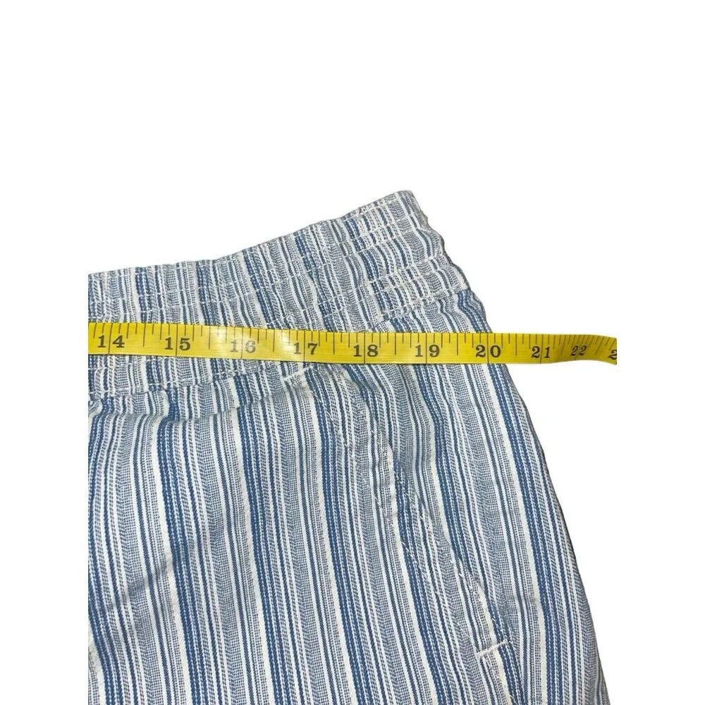 LOFT Women's XL Cotton Blend Pull On Shorts in Blue Stripe - Picture 8 of 12